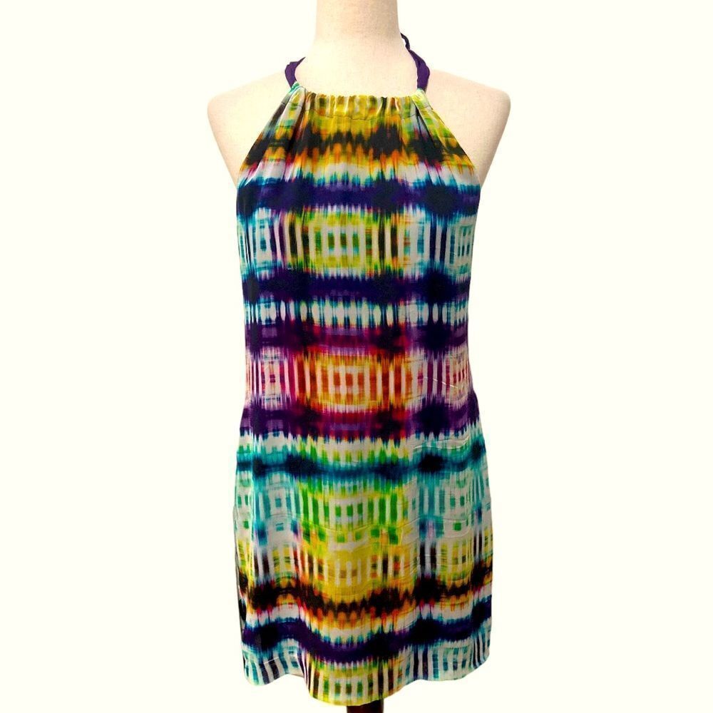 Trina Turk silk tie dye print halter dress -2